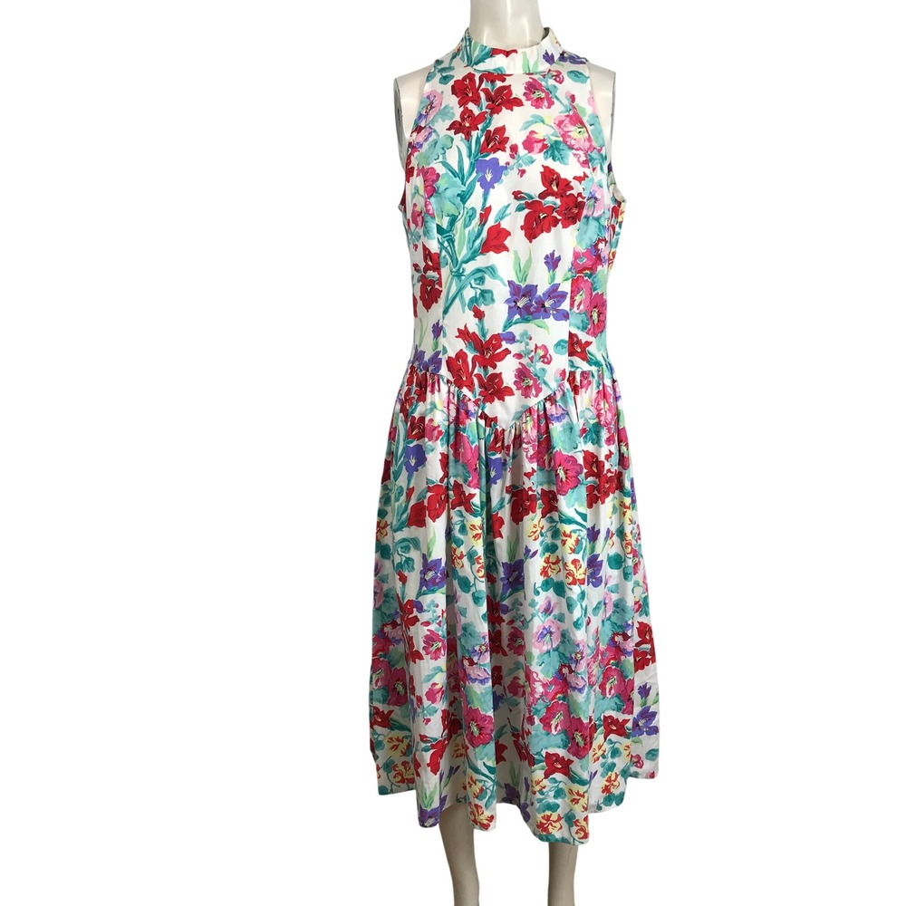 Brittany Nicole Floral Halter Neck Midi Dress Women Size 11/12